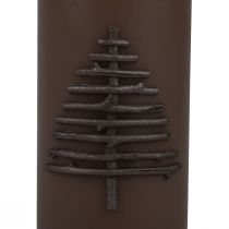 Article Bougie de Noël bougie de Noël marron foncé 150/70mm