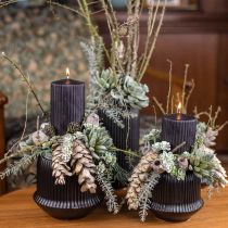 Article Bougies piliers bougie rainurée noire 70/130mm 4 pcs