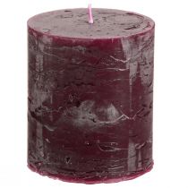 Article Bougies piliers bougies bordeaux couleur unie 70×80mm 4 pcs
