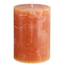 Article Bougies piliers orange foncé couleur unie Sunset 85×120mm 2 pcs