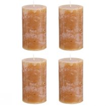 Article Bougies piliers bougies caramel couleur unie 60x100mm 4 pcs