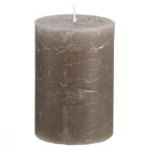 Article Bougies piliers marron couleur unie 70x100mm 4 pcs