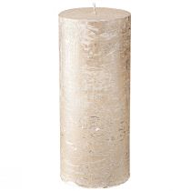 Article Bougies piliers couleur unie or clair 85×200mm 2 pcs