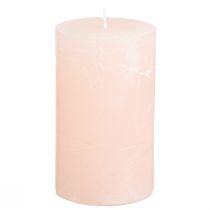 Article Bougies piliers de couleur unie rose clair 60 × 100 mm 4 pièces