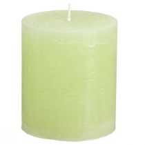 Article Bougies piliers bougies unies vert citron 70×80mm 4 pcs