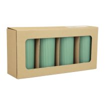 Article Bougies piliers vertes émeraude rainurées 70/130 mm 4 pièces