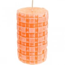 Article Bougies rustiques, modèle de panier de bougies pilier, bougies de cire orange 110/65 2pcs