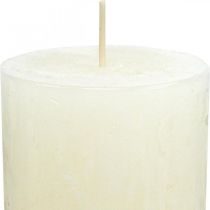 Bougies piliers Bougies de l&#39;Avent de couleur rustique blanc 70/110mm 4pcs