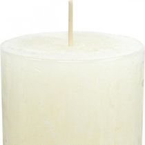 Article Bougies piliers Bougies de l&#39;Avent de couleur rustique blanc 70/110mm 4pcs