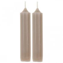 Bougies piliers bougies courtes grises Ø2.2cm H11cm 6pcs