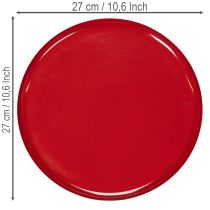 Article Plateau décoratif rouge, design minimaliste, 27 cm