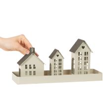 Article Ensemble de trois phares en métal sur plateau, 35 cm, 1 ensemble