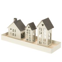 Article Ensemble de trois phares en métal sur plateau, 35 cm, 1 ensemble