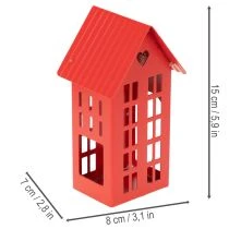 Article Porte-bougies chauffe-plat en métal rouge avec plateau 35 cm, lot de 1