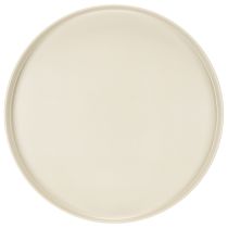 Article Plateau décoratif rond couleur crème, 30 cm, sur un support pour la décoration de table