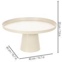 Article Assiette ronde décorative beige avec une base de 40 cm de haut