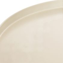 Article Assiette ronde décorative beige avec une base de 40 cm de haut