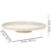 Article Assiette décorative en métal à motif floral, ronde, 41 cm, présentoir de table
