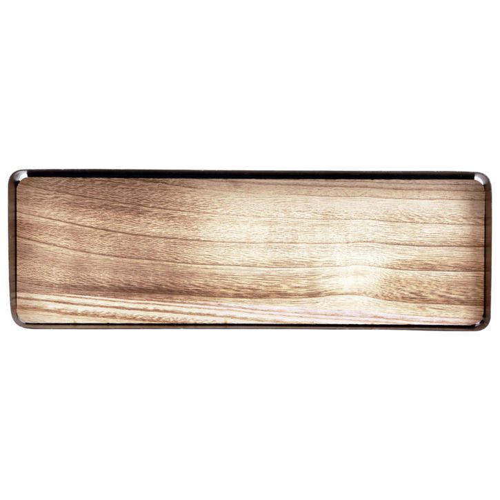 Plateau décoratif métal bois plateau métal socle bois 40x13x3cm