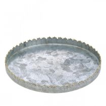 Plateau décoratif métal, décoration de table, assiette à décorer argent/doré Ø18.5cm H2cm