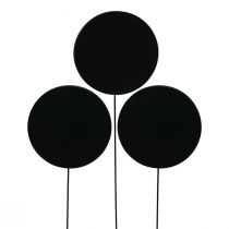 Article Mini tableau déco Piquets pour fleurs Bois Noir Ø7,5cm 12pcs
