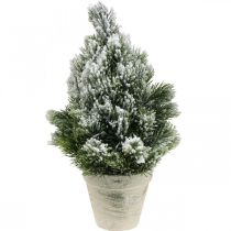 Mini sapin de Noël en pot enneigé artificiellement Ø18cm H32cm