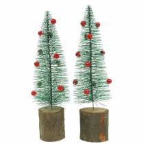 Article Sapin de Noël vert neigé Ø6cm H20cm 4pcs