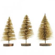 Article Décoration de table mini sapins doré décoration de Noël H7cm 6pcs