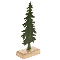 Article Sapin de Noël décoratif sur support en bois, 26 cm