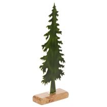 Article Figurine décorative de sapin de Noël avec socle en bois, 36 cm