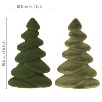 Article Déco de table Sapins de Noël floqués Vert 16,5 cm 4 pcs