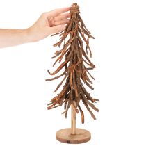 Article Sapin de Noël en branches de saule sur un socle en bois, 48 cm