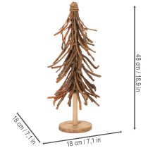 Article Sapin de Noël en branches de saule sur un socle en bois, 48 cm