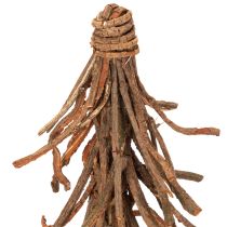 Article Sapin de Noël en branches de saule sur un socle en bois, 48 cm