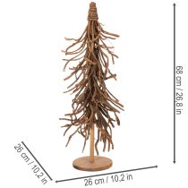 Article Arbre décoratif en branches de saule sur un socle en bois, 68 cm