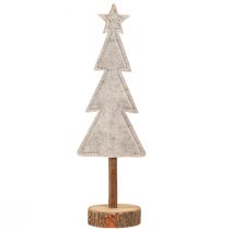 Article Sapin de Noël en feutre décoration avec coeurs gris rouge 28cm 4 pcs