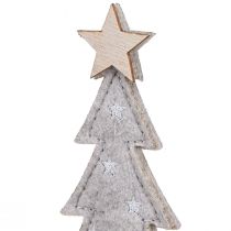 Article Sapin de Noël en feutre décoration avec étoile beige crème 18cm 4 pcs