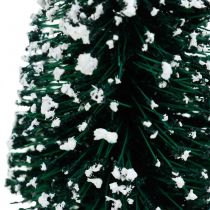 Article Sapin décoratif avec neige, décoration de Noël, Avent H13cm Ø5,5cm 2 pcs