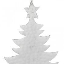 Article Pendentif sapin de Noël, décoration de l&#39;Avent, décoration en métal pour Noël, argent 20,5×15,5 cm