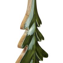 Article Décoration en bois de sapin de Noël vert brillant 22,5x5x50cm