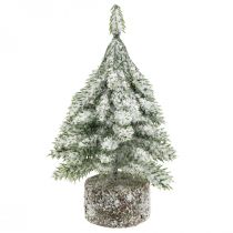 Sapin avec neige, décoration de Noël, sapin décoratif H14cm