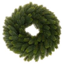 Article Couronne de branches de sapin artificielles, verte, ronde, 50 cm