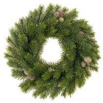 Article Couronne de branches de sapin artificielles avec pommes de pin, pour porte ou table, 30 cm