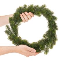 Article Couronne artificielle de sapin vert pour décoration de porte, 35 cm
