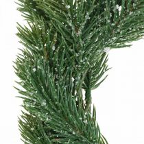 Article Couronne de Noël artificielle, couronne décorative, effet givré, Ø 25 cm, couronne de porte, couronne de l'Avent, paillettes