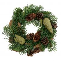 Article Couronne de sapin avec des cônes verts Ø30cm