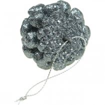 Article Décorations de sapin de Noël déco cônes paillettes anthracite H7cm 6 pièces