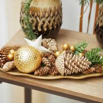 Article Pommes de pin or, paillettes 13cm 4pcs Décorations pour sapin de Noël