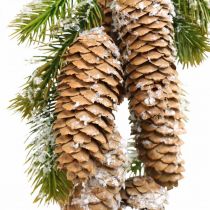 Vert sapin avec cônes, décoration hivernale, branche de sapin à suspendre, décoration cône enneigé L33cm