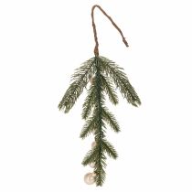 Article Branche de sapin artificielle avec mini boules de Noël blanches, 46 cm, 2 pièces